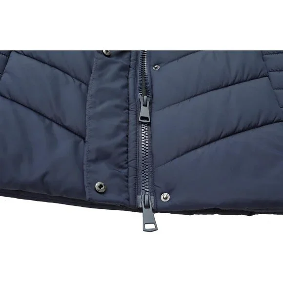 Women's Waterproof Thickened Long Down Puffer Jacket Coat Dark Blue Winter Warm - Picture 6 of 7